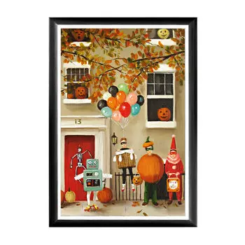 Арт-постер хэллоуин в раме из полистирола