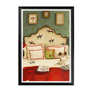 Арт-постер красные розы и темные лошади