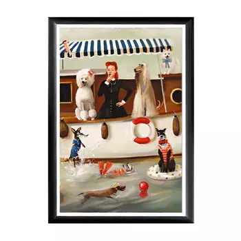 Арт-постер купальщики в раме из полистоуна