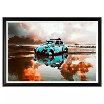 Арт-постер лагуна-бич в черной раме