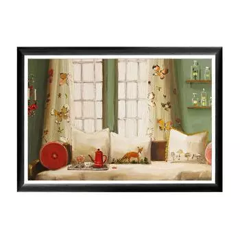 Арт-постер лиса на диваные