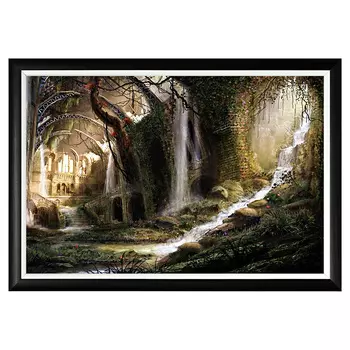 Арт-постер луч света в темном царстве в черном багете