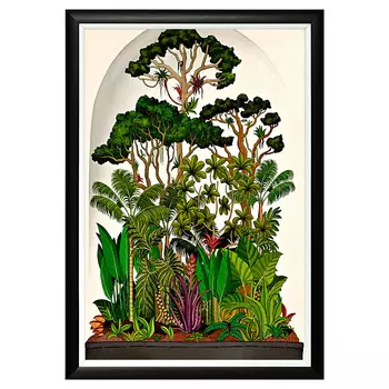 Арт-постер микромир джунгли в черно-белой раме