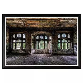 Арт-постер окна в прошлое в черной раме