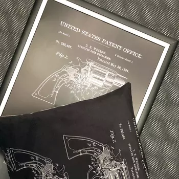 Арт-постер патент дэниела вессона на запорный механизм револьвера