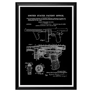 Арт-постер патент джона томпсона на ствольную коробку оружия