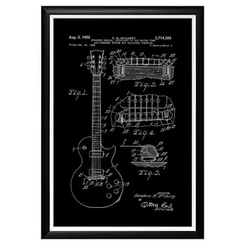 Арт-постер патент на электрогитару Gibson 1955