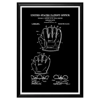 Арт-постер патент на бейсбольные перчатки 1912