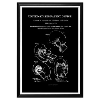 Арт-постер патент на боксерские перчатки