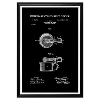 Арт-постер патент на бритвенную чашку и помазок 1900