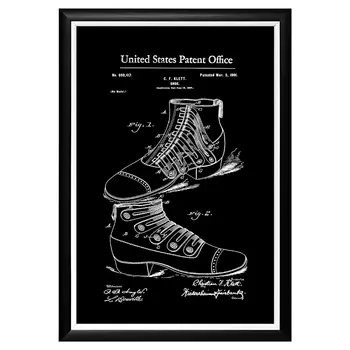 Арт-постер патент на дамские туфли 1901