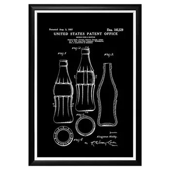 Арт-постер патент на дизайн бутылки Coca-Cola 1937