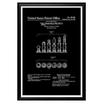 Арт-постер патент на дизайн шахматных фигур
