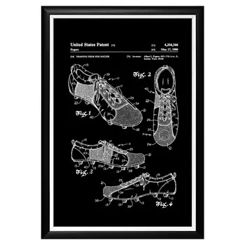 Арт-постер патент на футбольные бутсы 1980
