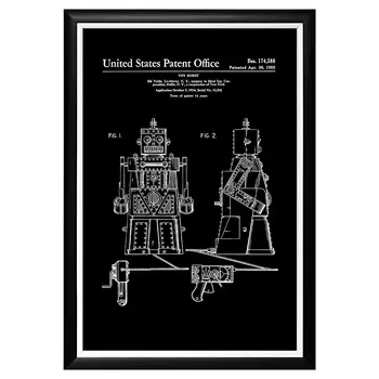 Арт-постер патент на игрушку робот роберт