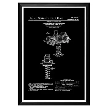 Арт-постер патент на интерьерный арт-декор антикварный автомобиль