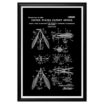 Арт-постер патент на искусственную рыболовную приманку 1926