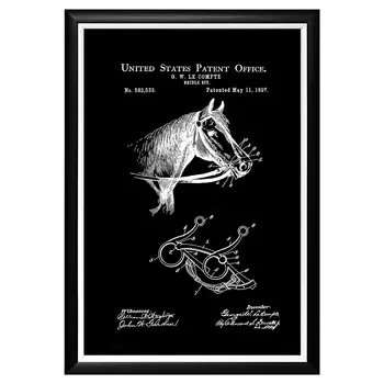 Арт-постер патент на лошадиную уздечку 1897