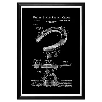 Арт-постер патент на лошадиные подковы 1898