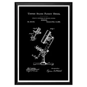 Арт-постер патент на микроскоп 1883
