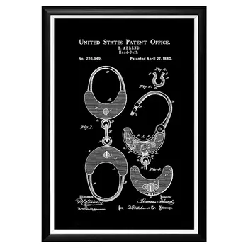Арт-постер патент на наручники 1880