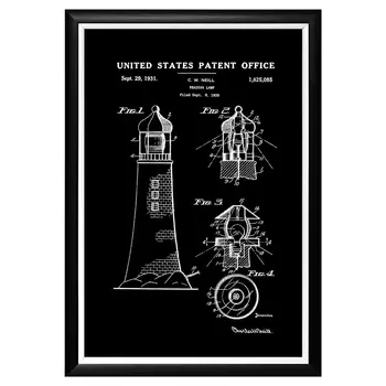 Арт-постер патент на настольную лампу маяк 1931
