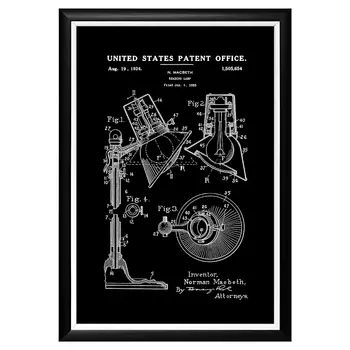 Арт-постер патент на настольную лампу 1924