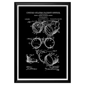 Арт-постер патент на очки сварщика 1917