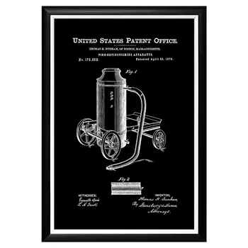 Арт-постер патент на огнетушитель 1876
