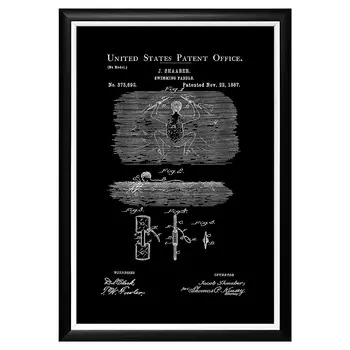 Арт-постер патент на плавательные гантели 1887
