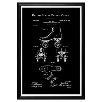 Арт-постер патент на роликовые коньки 1899