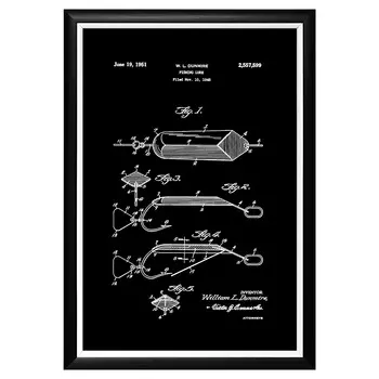 Арт-постер патент на рыболовные снасти