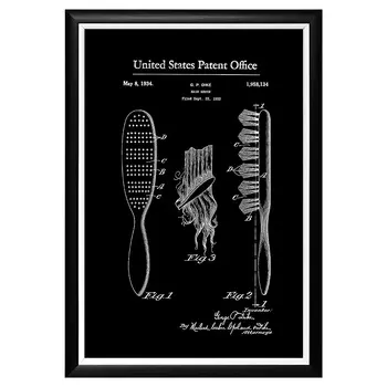 Арт-постер патент на щетку для волос 1934