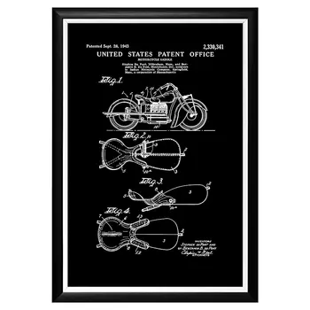 Арт-постер патент на седло мотоцикла 1943