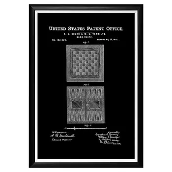 Арт-постер патент на шахматную доску 1875