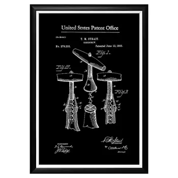 Арт-постер патент на штопор 1883