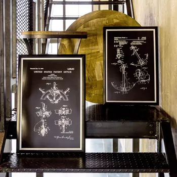 Арт-постер патент на штурвал хиггинса