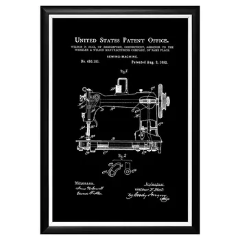 Арт-постер патент на швейную машину 1892