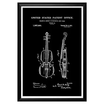 Арт-постер патент на скрипку фрэнка эшли
