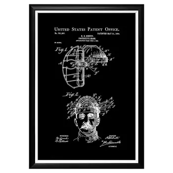 Арт-постер патент на спортивную защитную маску 1904