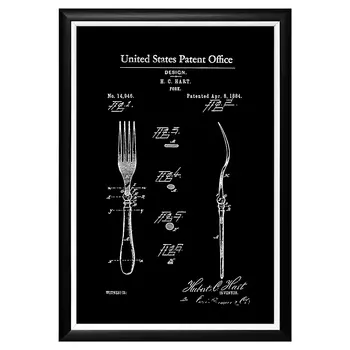 Арт-постер патент на столовую вилку 1884