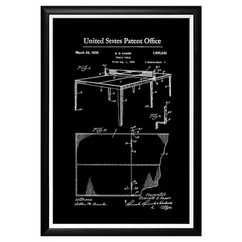 Арт-постер патент на теннисный стол 1935