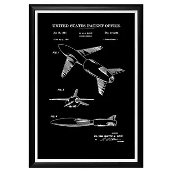 Арт-постер патент на управляемую ракету 1954