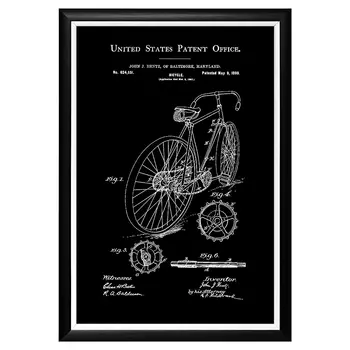 Арт-постер патент на велосипед 1899