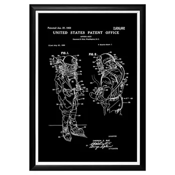 Арт-постер патент на водолазный скафандр 1953