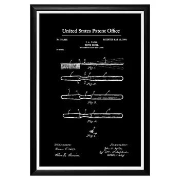 Арт-постер патент на зубную щетку 1904