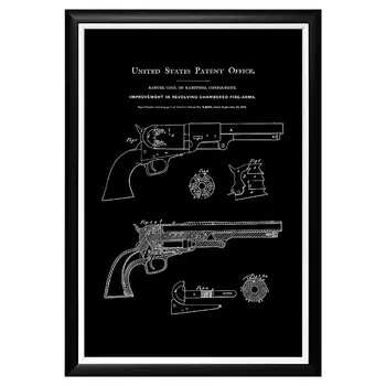 Арт-постер патент сэмюэла кольта на револьвер
