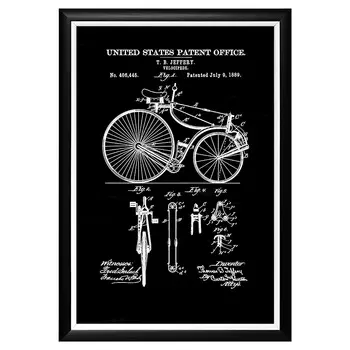 Арт-постер патент томаса джеффри на велосипед 1889