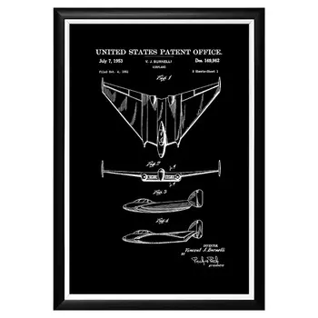 Арт-постер патент винсента бурнелли на самолет 1953
