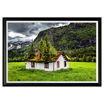 Арт-постер поглощение природой в черном багете